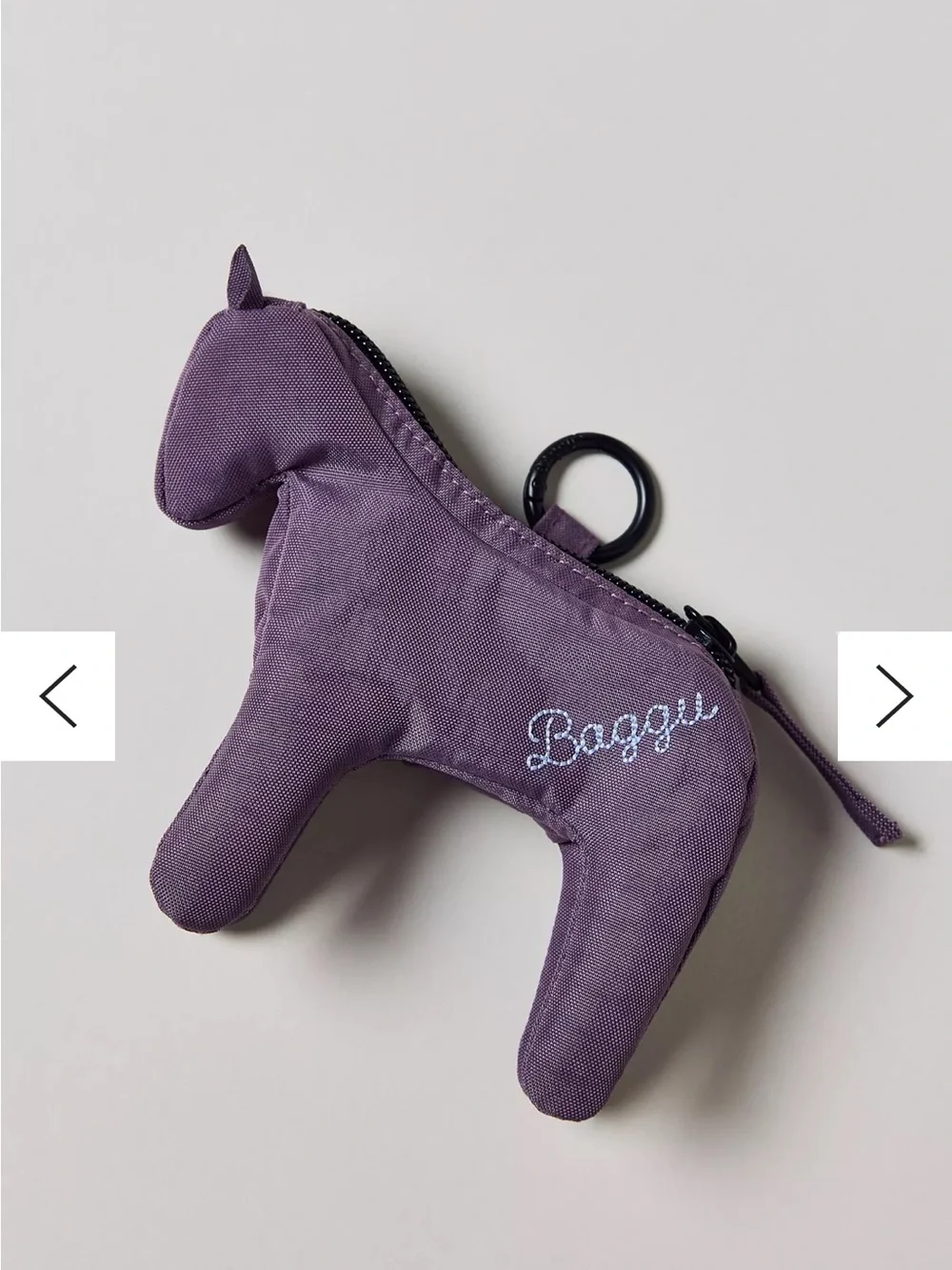 Baggu Horse Charm Keychain Dusty Violet Purple Change Purse Pouch